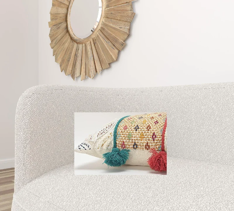 Multicolored Ornate Panel Lumbar Pillow