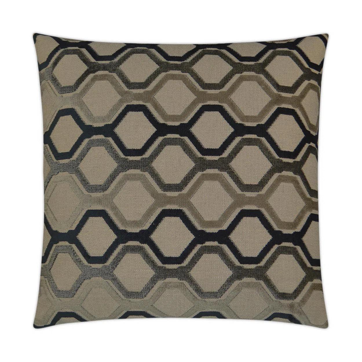 Piazza Smoke Brown Throw Pillow With Insert