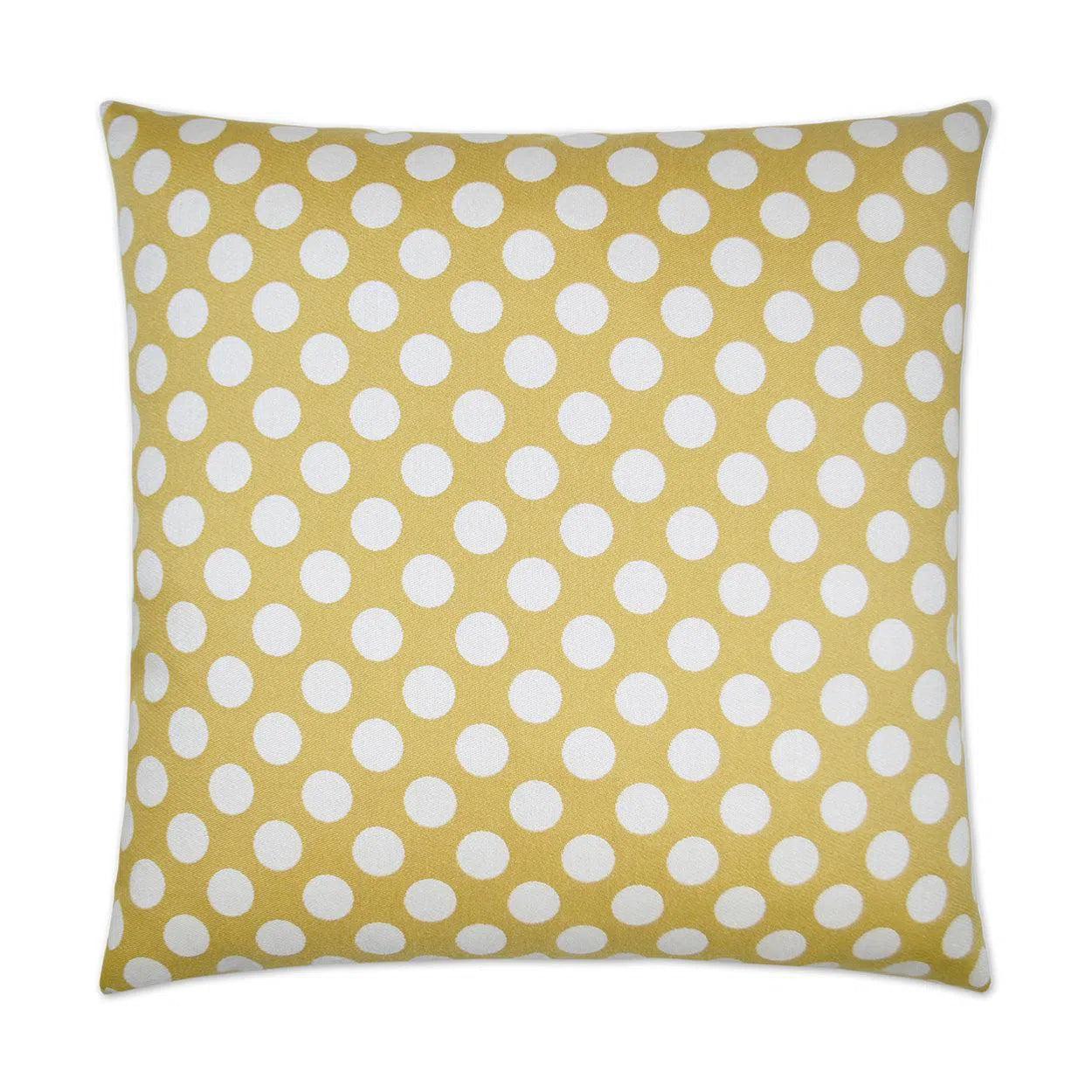 Polka Dots Gold Throw Pillow With Insert