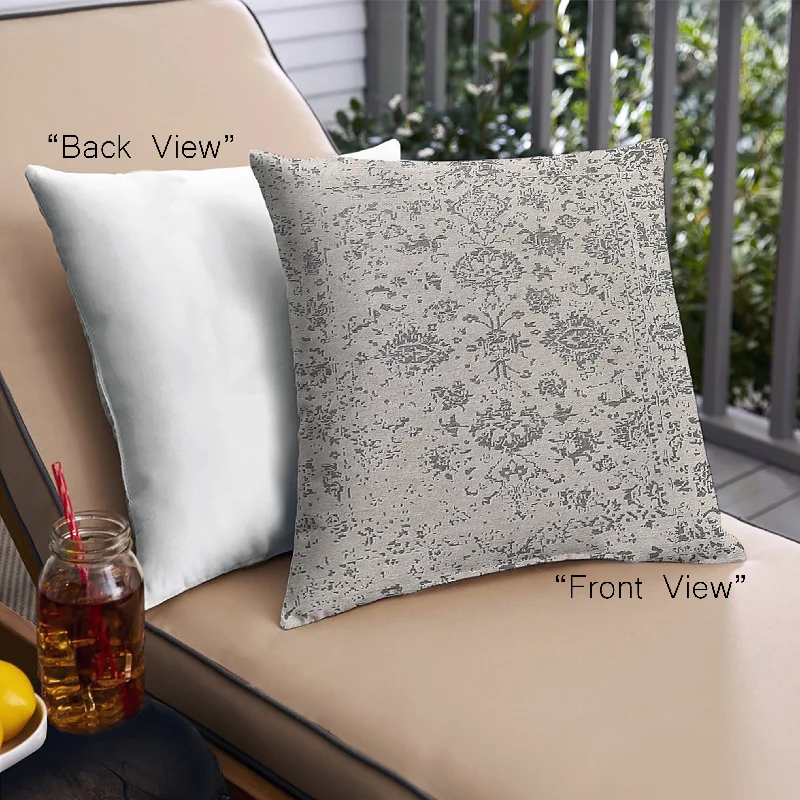 Mid-Century Modern Urban Indoor Outdoor Square Granite Gray Throw Pillow, 18 inch by 18 inch, pwurb226