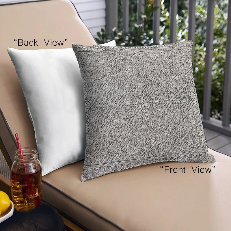 Mid-Century Modern Urban Indoor Outdoor Square Dark White Beige Throw Pillow, 18 inch by 18 inch, pwurb341