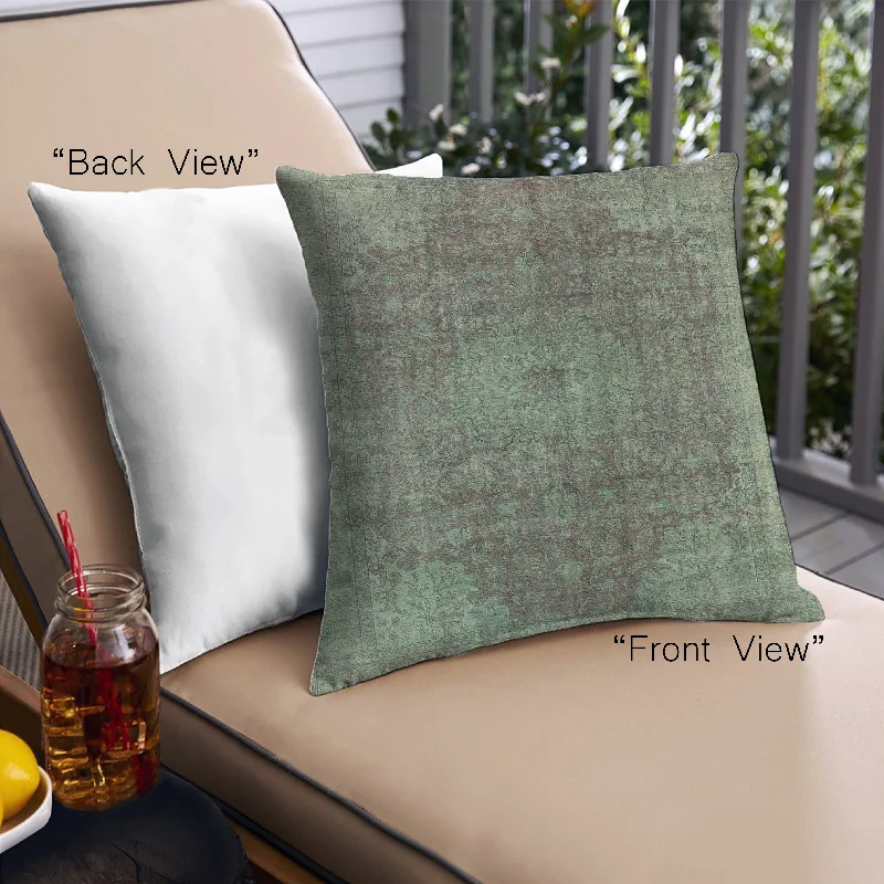 Mid-Century Modern Urban Indoor Outdoor Square Dark Olive Green Throw Pillow, 18 inch by 18 inch, pwurb587