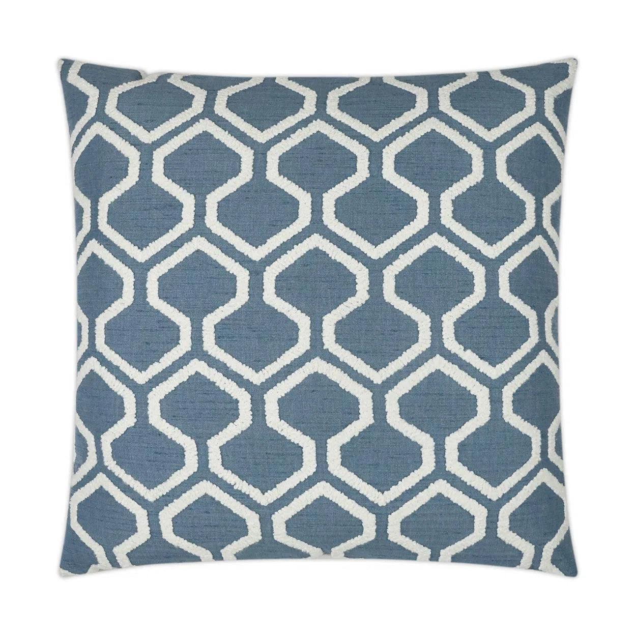 Raw Edges Capri Blue Throw Pillow With Insert