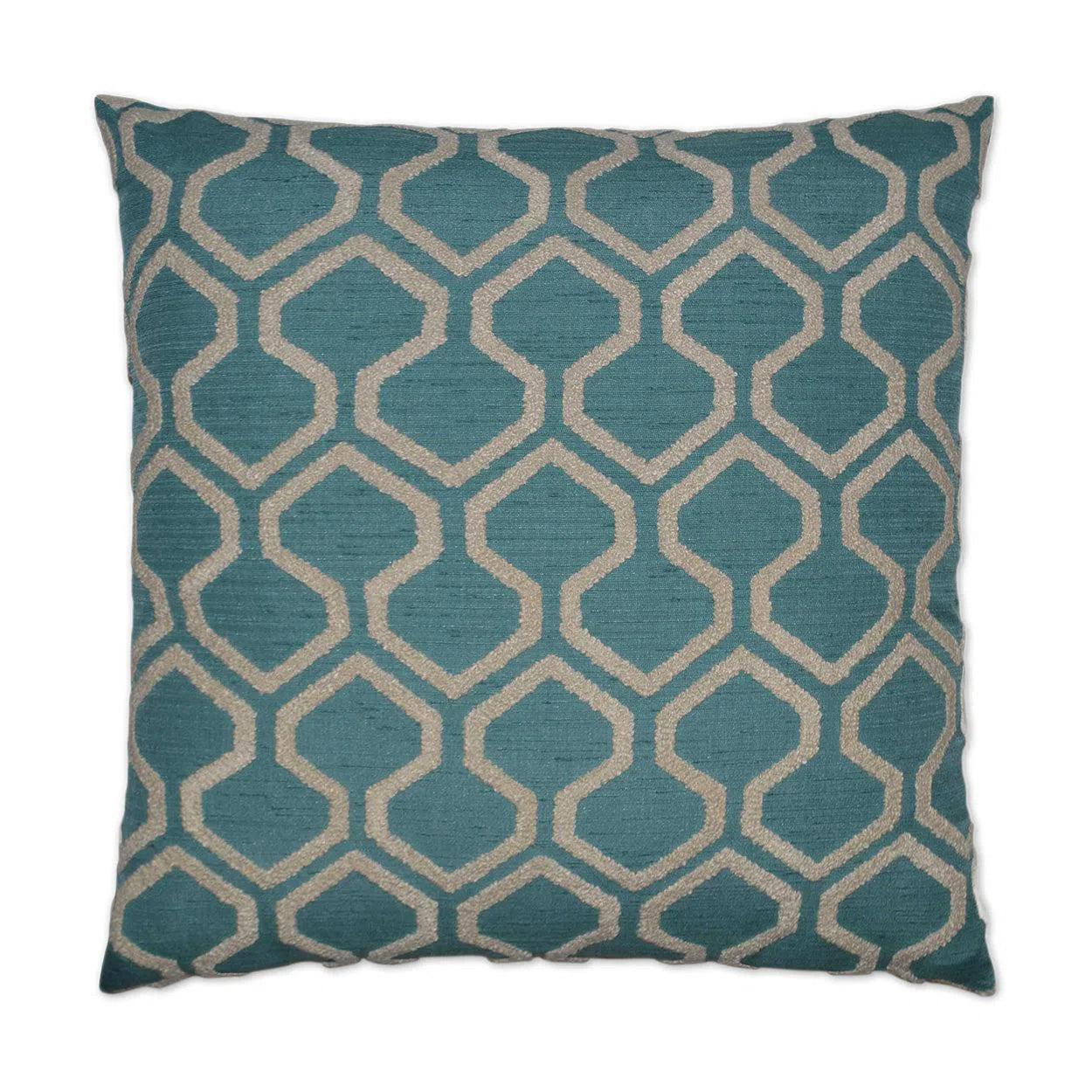 Raw Edges Turquoise Throw Pillow With Insert