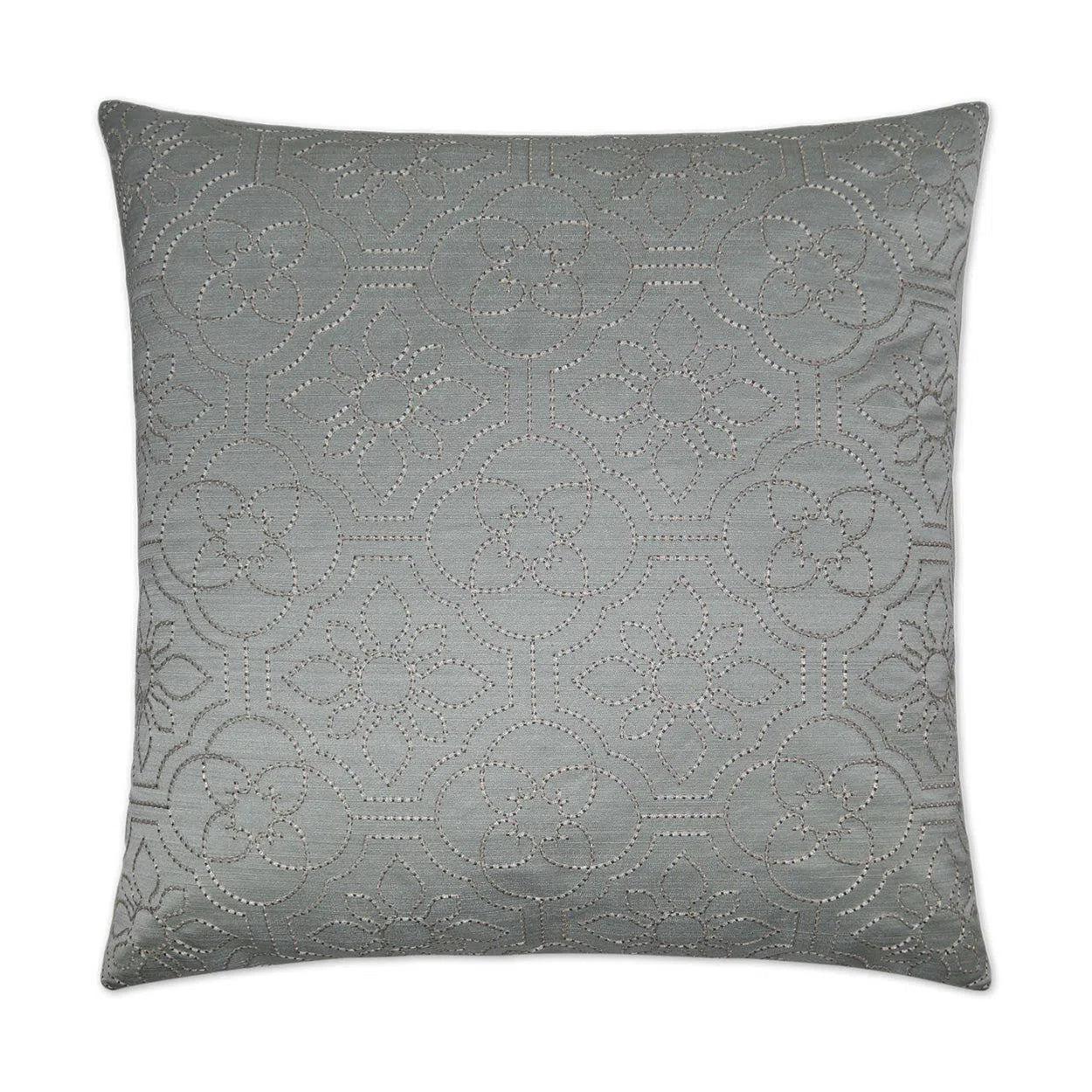 Ruched Up Mist Grey Throw Pillow With Insert