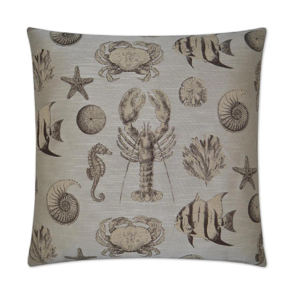 Seafaring Sand Grey Throw Pillow With Insert