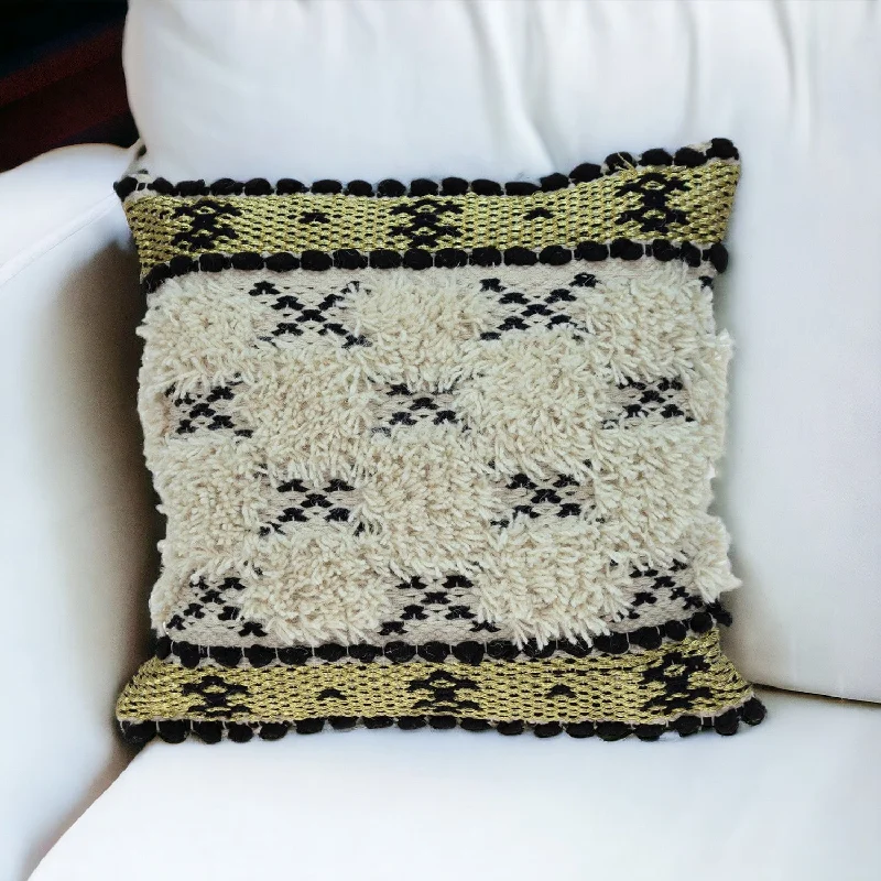 Shaggy Woven Throw Pillow