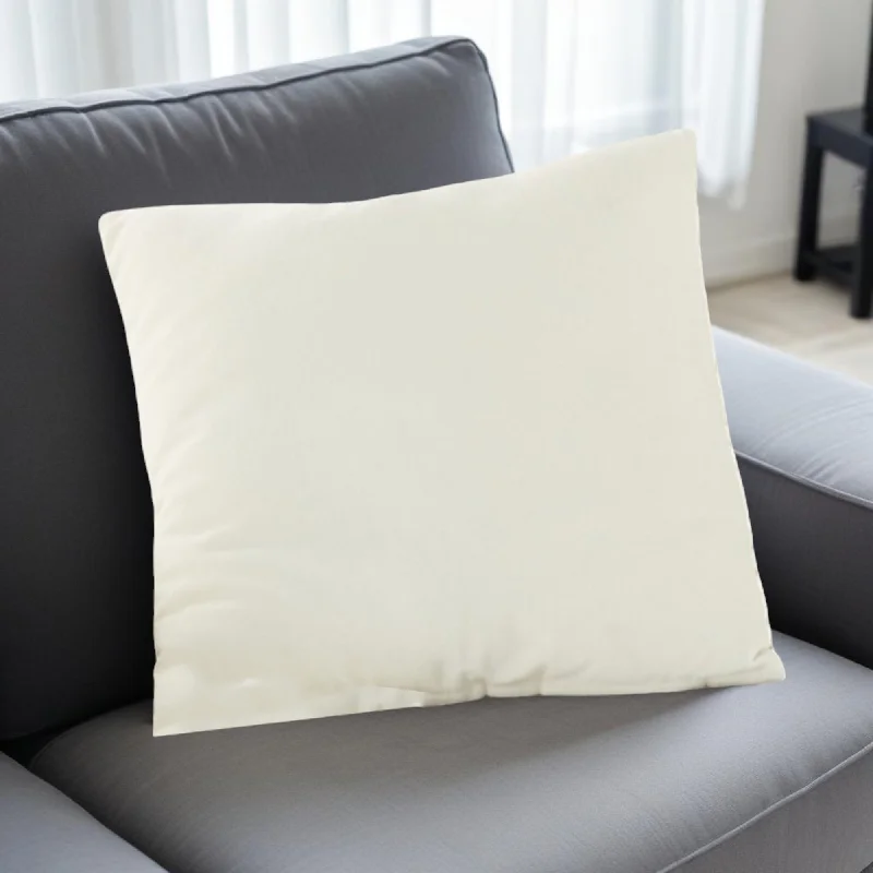 Solid Ivory Casual Throw Pillow