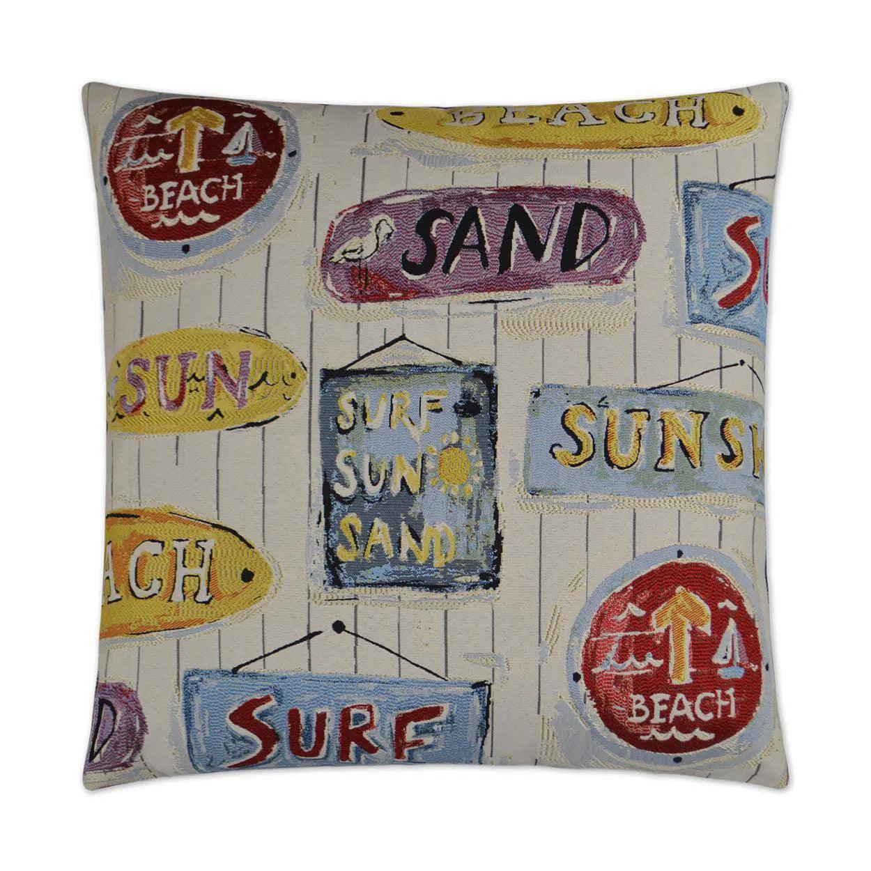 Sunshine Stamp Multi Color Throw Pillow With Insert