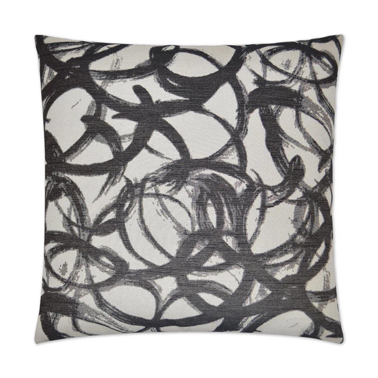 Swoosh Black Throw Pillow With Insert