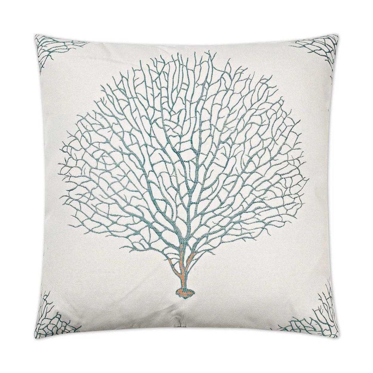 Taormina Aqua Blue Throw Pillow With Insert