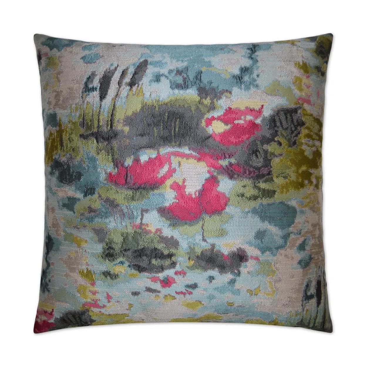 Water Garden Multi Color Throw Pillow With Insert