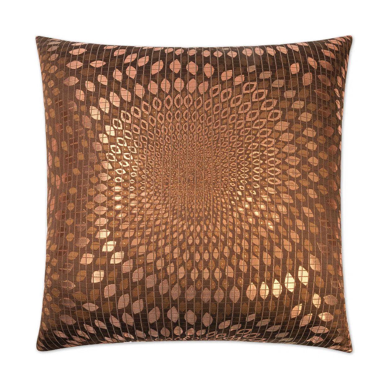 Whirl Copper Throw Pillow With Insert