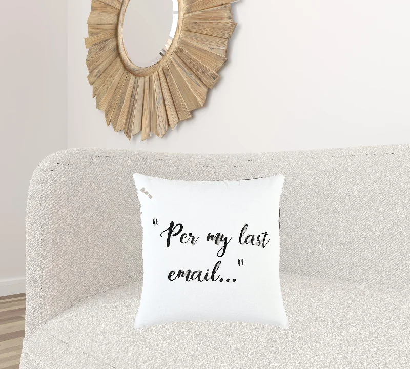 white 20" x 20" Poly Filled Pillow