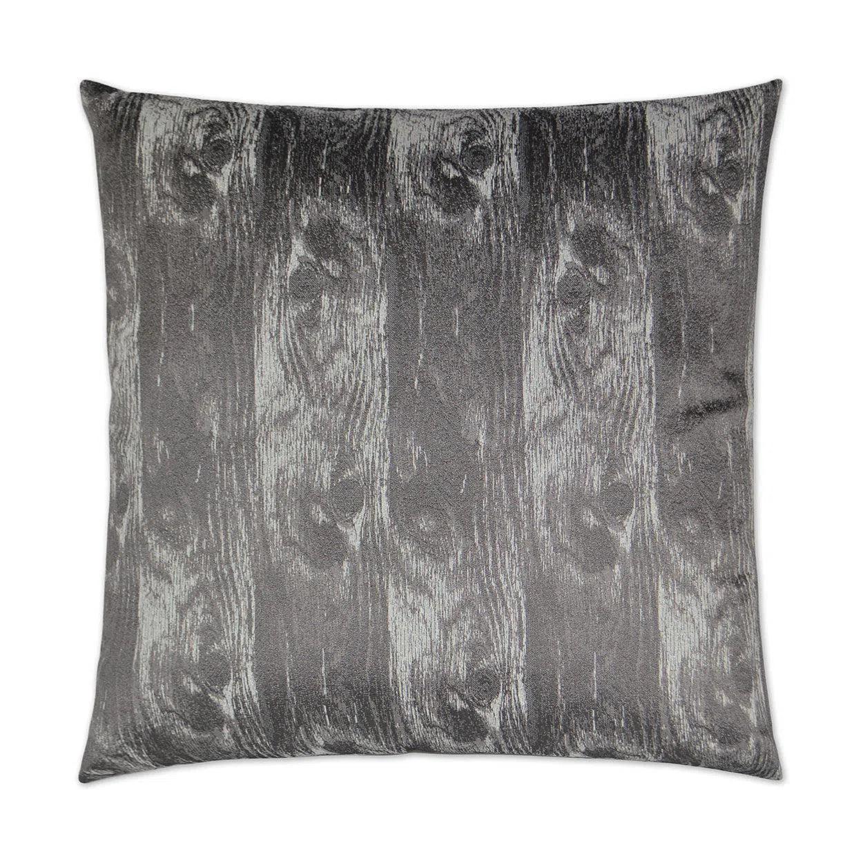 Woodgrain Ash Grey Throw Pillow With Insert