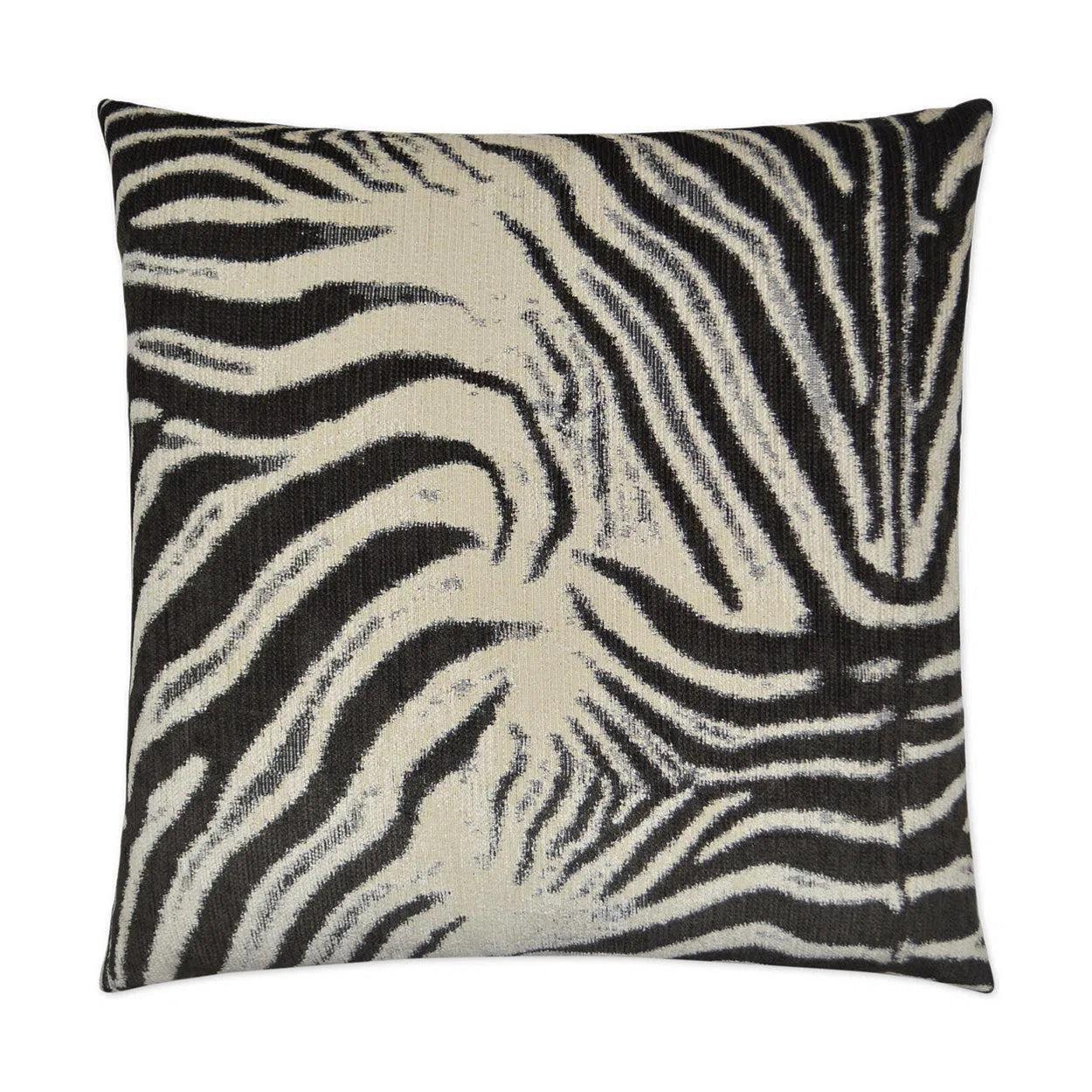 Zebrana Charcoal Black Throw Pillow With Insert