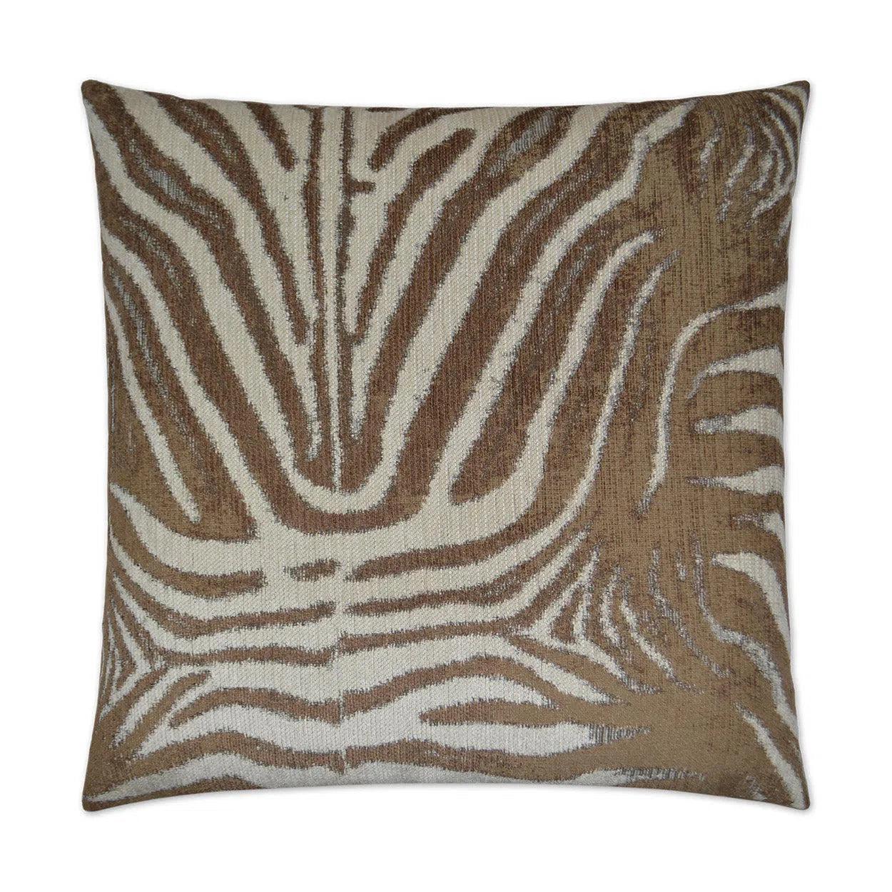 Zebrana Tan Brown Throw Pillow With Insert